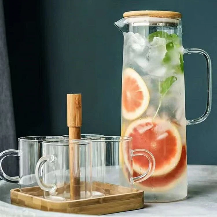 1000ml Glass Pitcher with Bamboo Lids