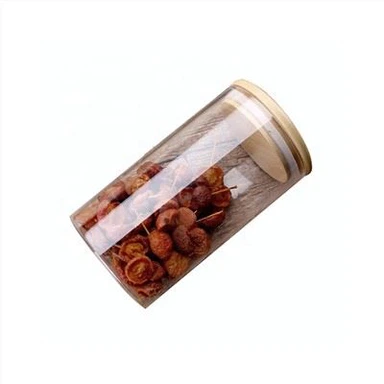 Round Storage Jar with Bamboo Lids