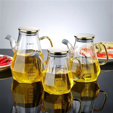 Diamond-shaped Glass Oil Dispenser With Scale Decal